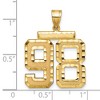 Black Bow Jewelry 14k Yellow Gold, Varsity Collection, Large D/C Pendant Number 98 - 2 of 3