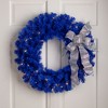 Northlight Pre-Lit Artificial Pine Christmas Wreath - 24" - Royal Blue - Clear Lights - image 2 of 4