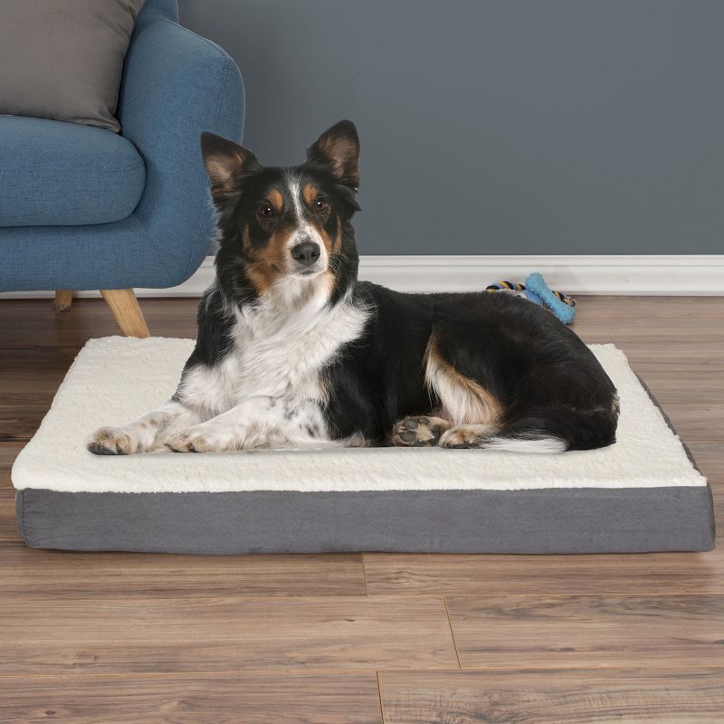 Pet Adobe Memory Foam and Dog Bed - 36" x 27" x 4", Gray, 2 of 5