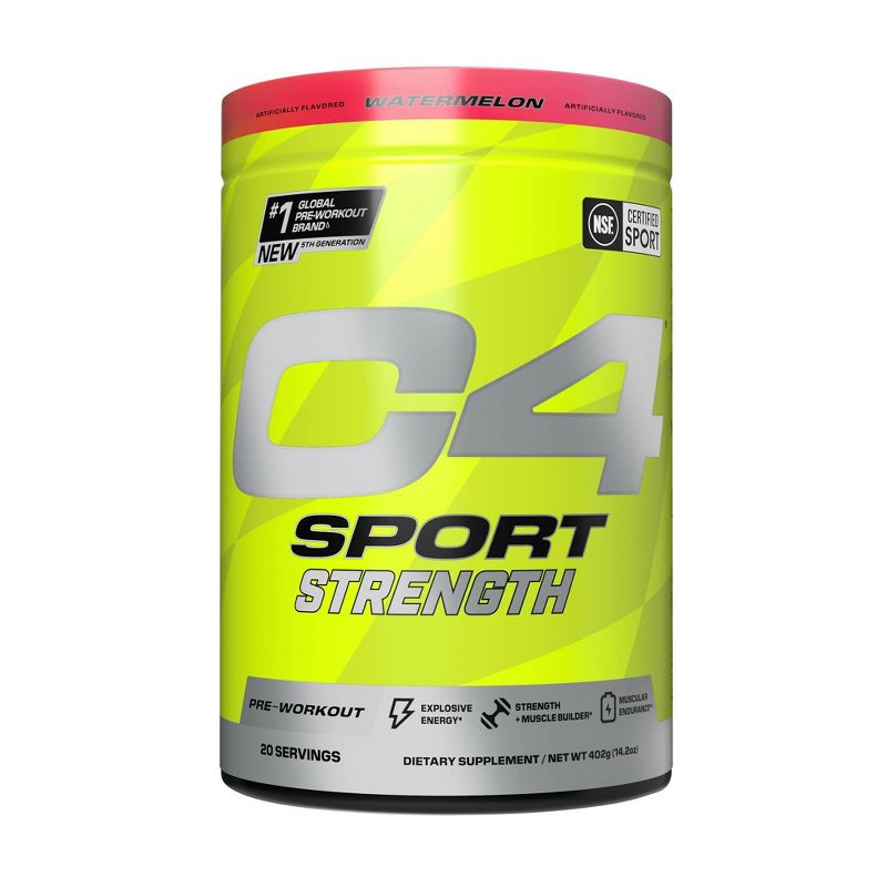 Cellucor C4 Sport Strength Pre-Workout - Watermelon - 14.2oz/20 Servings, 1 of 9