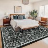 Washable Floral Runner Rug - Non-Slip Rubber Backing, Low-Pile Farmhouse Entryway Carpet, Foldable & Non-Shedding - 2 of 4