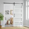 SMARTSTANDARD 80 in. & 84 in. White Glass Barn Door with Sliding Door Hardware Kit & Handle - Predrilled Ready to Assemble, 5-Lite Frosted Glass - 2 of 4