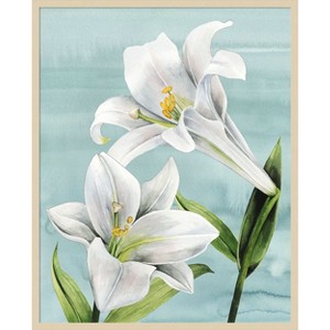 Amanti Art Peaceful Lilies I by Grace Popp Wood Framed Wall Art Print - 1 of 4