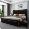 AMERLIFE Upholstered Platform LED Bed Frame with 4 Storage Drawers, Adjustable Headboard with Vertical Channel Design - 3 of 4