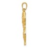 Black Bow Jewelry 14k Yellow Gold Weightlifter and Bodybuilder Pendant - 2 of 4