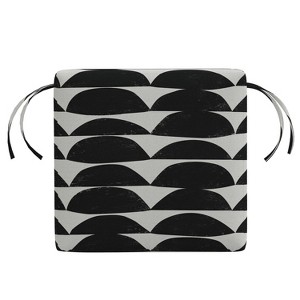 Skyline Furniture 18"x18" Outdoor Chair Cushion Halfmoon Black White: Geometric Pattern, Zippered, Water-Resistant - 1 of 4