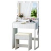 ChicFurnit Vanity Tables Makeup Vanity Desk Vanity Table Set Dressing Table with Square Mirror for Bedroom, White, 27.13"*15.71"*52.87" - 3 of 4