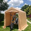 MOEPISY 7x12ft Outdoor Portable Gazebo Storage Shelter Shed with 2 Roll up Zipper Doors and Vents Carport for Motorcycle - 3 of 4