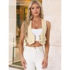 Allegra K Women's Vintage Button-Up Sleeveless Cropped Jean Waistcoat Vest - 2 of 4