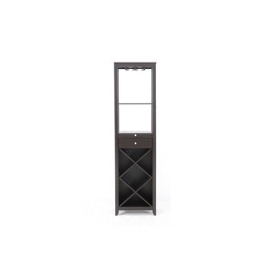 Baxton Studio Austin Brown Wood Modern Wine Tower