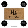 Evergreen Flag Funny Welcome Mat Coir Doormat | 28" x 16" Front Door Mat Outdoor Entrance | No Slip Door Rugs Entryway Indoor | Hi I'm Mat - 4 of 4