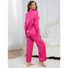 Women's Pajama Sets Button Down Long Sleeve 2025 Satin Loungewear Set Comfy Nightwear - 2 of 4