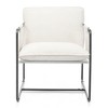 DOMETOUR 2Pcs White Upholstered Hanging Armchair with Pocket, Metal Frame, Foam Cushions, Skin-Friendly Braid for Living Room/Bedroom - 2 of 4