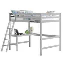 Full Caspian Loft Bed with Hanging Nightstand Gray - Hillsdale Furniture