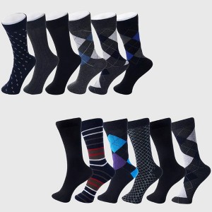 Alpine Swiss Mens Cotton 12 Pack Dress Socks Solid Ribbed Argyle Shoe Size 6-12 - 1 of 3