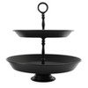 AuldHome Design Black Enamelware 2-Tier Tray; Rustic Vintage Style Decorative Serving Tray - 3 of 4
