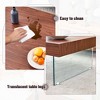 Syemin Rectangular End Table Stylish Coffee Table with Glass Legs for Living Room Terrace Bedroom, Clear, 31.5"*31.5"*15" - 3 of 4