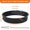 30 Inch Outdoor Fire Pit Ring, 2.5mm Heavy Duty Steel Round Fire Pit Insert, 36 In-Outer Wood Burning Fire Pit Kit, 10 Inch Height Campfire Ring - 3 of 4