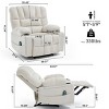 Chenille Manual Recliner Chair,Upholstered Recliner with 8-Point Vibration and Lumbar Heat,Massage Recliner Chair for Living Room-Koiai - 4 of 4