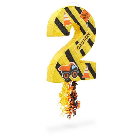 Number 1 Pinata for First Bee Day Party Decorations, Honeycomb Designs  (Small, Yellow, 10.8 x16.5 x 3 In) 