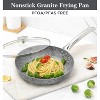 KOCH SYSTEME CS  8''  Nonstick Frying Pan with Lid – Granite Coating, Scratch Resistant Ceramic Coating, Oven and Dishwasher Safe，Gray - 4 of 4