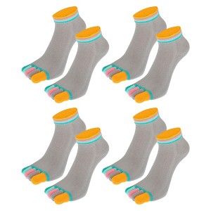 Unique Bargains Non Slip Full Finger Toe Socks 4 Pair - 1 of 4