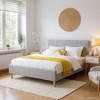MAYEERTY Platform Bed Frame - Upholstered Padded Headboard, 12 Wood Slats & Center Support Leg - 2 of 4