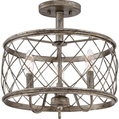 Quoizel Lighting Dury 3 - Light Semi-Flush Mount in  Century Silver Leaf
