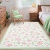 Floral Area Rug Machine Washable Rug For Playroom,Cute Throw Carpet For Girls,Low Pile Non Slip Non Shedding Rug - 4 of 4
