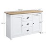 Kitchen Sideboard with Adjustable Shelves, Dining Buffet Cabinet with 3 Storage Drawers - 3 of 4