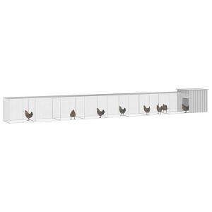 vidaXL Chicken Cage Grey Galvanized Steel Large Durable Chicken Cage - 1 of 4