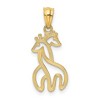 Black Bow Jewelry 14k Yellow Gold Interlocking Giraffes Silhouette Pendant, 10 x 22mm - 3 of 4