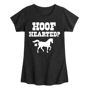 Girls' - Instant Message - Hoof Hearted Horse Fitted Short Sleeve Graphic T-Shirt - 1 of 4