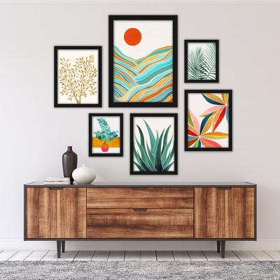 (set Of 6) Framed Prints Gallery Wall Art Set 4 By Modern Tropical ...