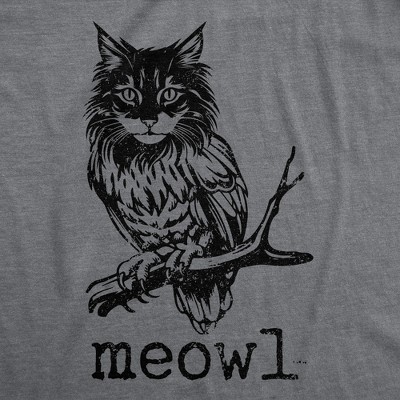 Мужские футболки Crazy Dog T-Shirts, Inc. Mens Funny T Shirts Meowl Sarcastic Cat Owl Graphic Novelty Tee for Men - Crazy Dog Men's T Shirt For Cat Lovers Dark Grey M — фото 2