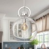 DORESshop 14 in. 1-Light Modern Brushed Nickel Globe Pendant Light with Clear Glass Shade for Kitchen, Dining, or Foyer Spaces - 3 of 4