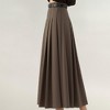 Anna-Kaci Women's High Waist Pleated Maxi Skirt with Structured A-Line Silhouette - 4 of 4