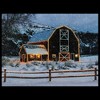 Northlight LED Fiber Optic Snowy Red Barn Christmas Canvas Wall Art 15.75" x 12" - 3 of 4