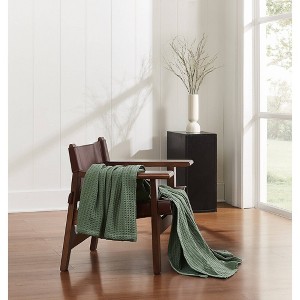 Cannon 50"x60" Heritage Cotton Waffle Throw Green - 1 of 3