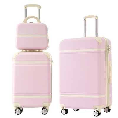Maggift 3 PCS Bag and Luggage Sets, with 4 Spinner Wheels Lightweight Suitcase, Suitable for business trips and travel, Pink, 17.7"*11.2"*26.4"