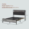 Full Bed Frame with Storage Upholstered Headboard, Full Size Bed Frame with LED Lights, Charging Station - 3 of 4