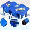 Tangkula Kids Multifunctional Activity Rectangle Table Kids Learn and Play Desk Red/Blue - 2 of 4