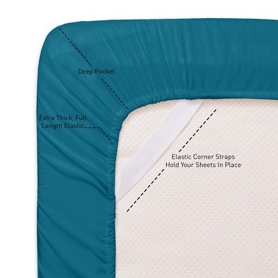 Teal Deep Pocket Queen Microfiber Sheet Set