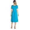 24seven Comfort Apparel Maternity Midi Dress with Short Sleeve and Pocket Detail - 3 of 4