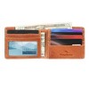 Generic Men's Slimfold Wallet Crunch Leather Minimalist Billfold with Multiple Card Slots & ID Window - 3 of 4