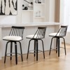 Bekrvio 26" Swivel Bar Stools Set of 1/2/3/4–Faux Leather Counter Stool with Spindle Back, Solid Wood Legs, Wooden Barstools for Kitchen Island - 3 of 4