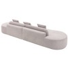 130.5" Terrycloth Curved Modular Sectional Sofa, 3 Pillows - 4 of 4