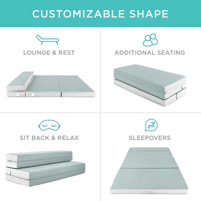 Seafoam Full-Size Foldable Foam Mattress with Carry Case