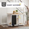 Skyzone 39" White Dog Crate Furniture: 3-Door Side Table with Blackboard, Non-Slip Pads for Large - 4 of 4