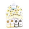 Hudson Baby Infant Girls Turban and Socks Set, Yellow Daisy, One Size - 2 of 4